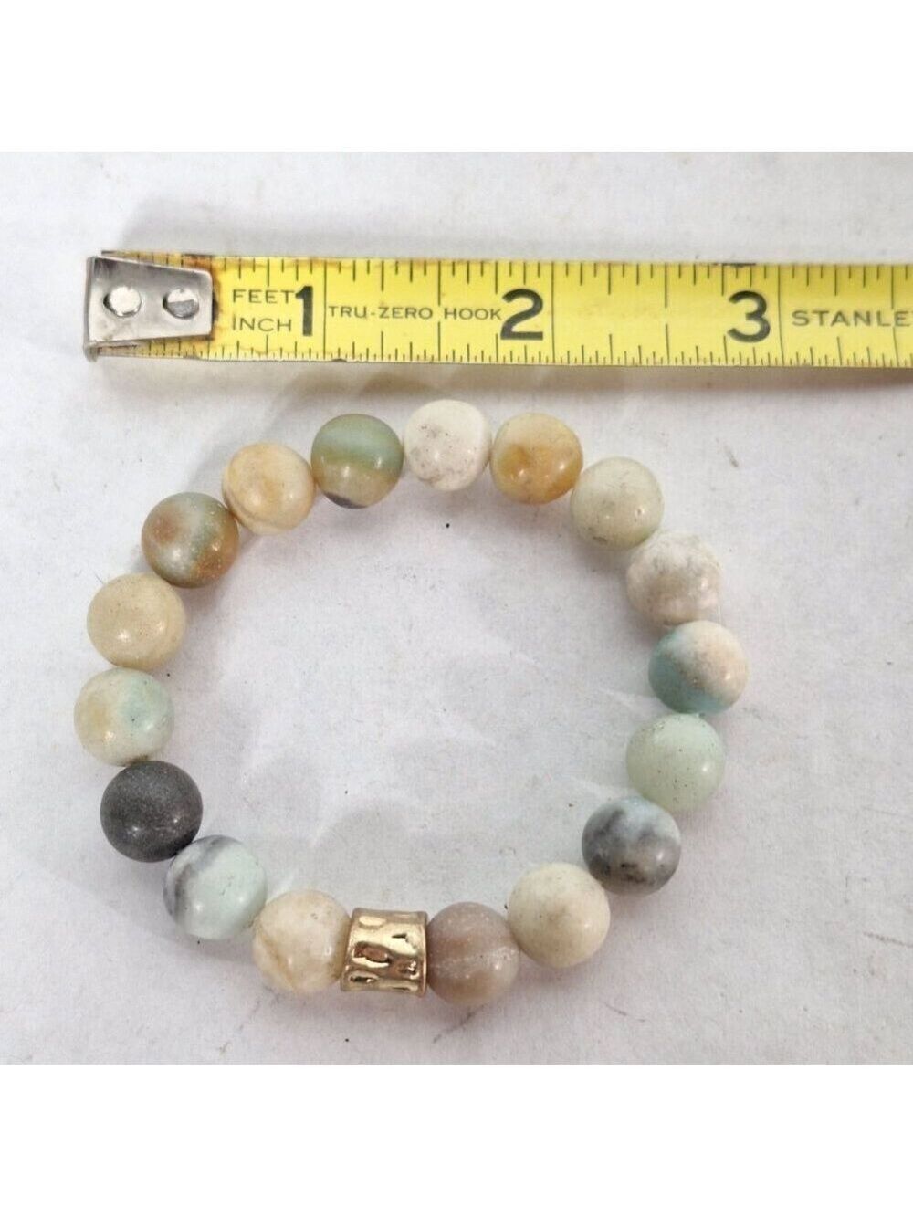 Amazonite Beaded Stretch Bracelet Costume Jewelry - Picture 3 of 3